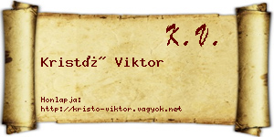 Kristó Viktor névjegykártya